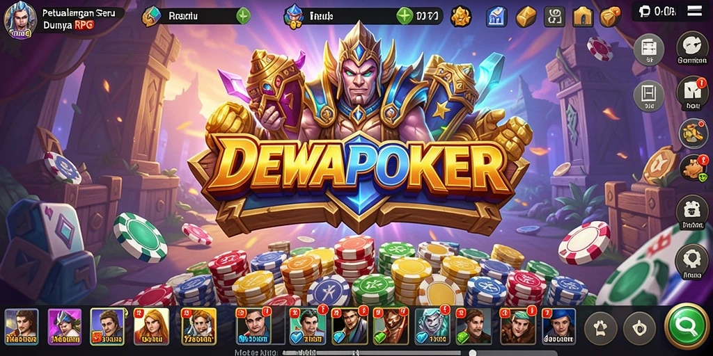 Screenshot DEWAPOKER menampilkan aksi pertempuran mendebarkan dalam RPG.
