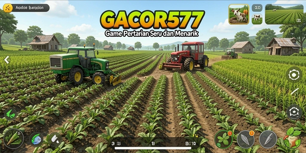 Screenshot gameplay GACOR577 menampilkan kebun yang berkembang pesat.