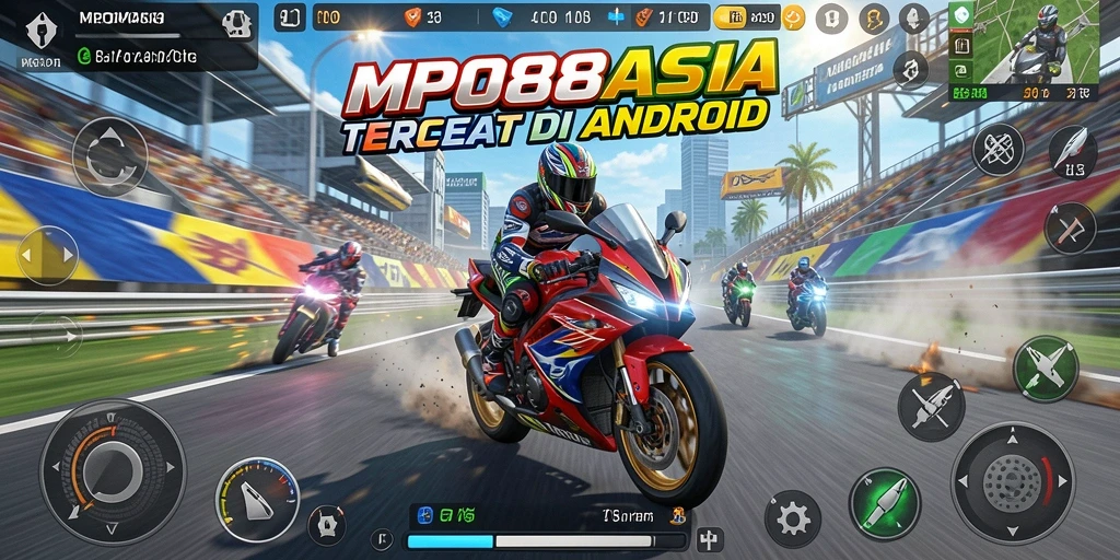 Screenshot MPO88ASIA menampilkan aksi balapan motor yang mendebarkan.
