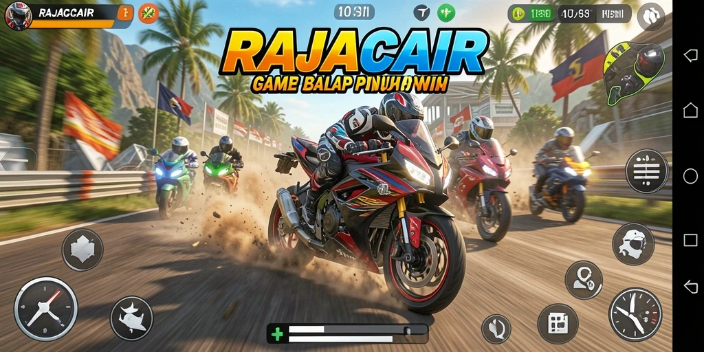 Tampilan aksi balap motor seru di RAJACAIR.