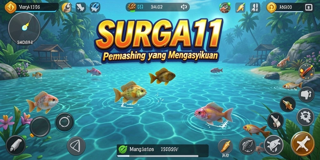 Tampilan gameplay SURGA11 yang menakjubkan saat memancing.