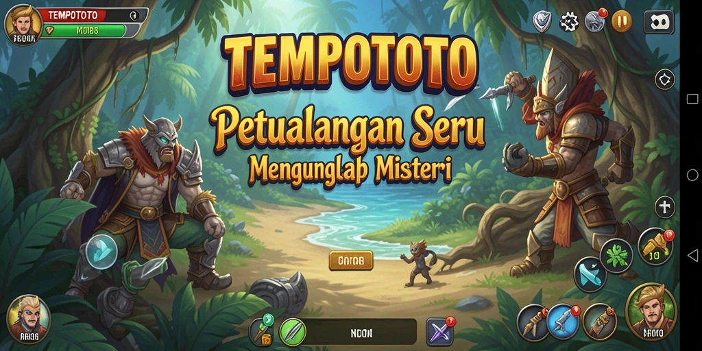 Screenshot gameplay TEMPOTOTO menampilkan petualangan menakjubkan yang penuh misteri.