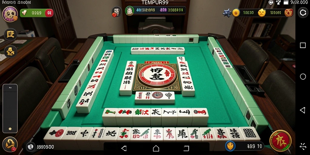 Tangkapan layar gameplay <strong>TEMPUR99</strong> yang menampilkan keseruan permainan Mahjong.